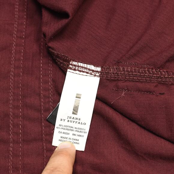 Buffalo David Bitton Men Button Down Shirt Short Sleeve Cotton Red Size 2XL - Picture 8 of 8